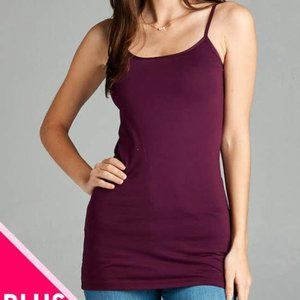 Basic Layering Tank Camisole Longer Length Plum